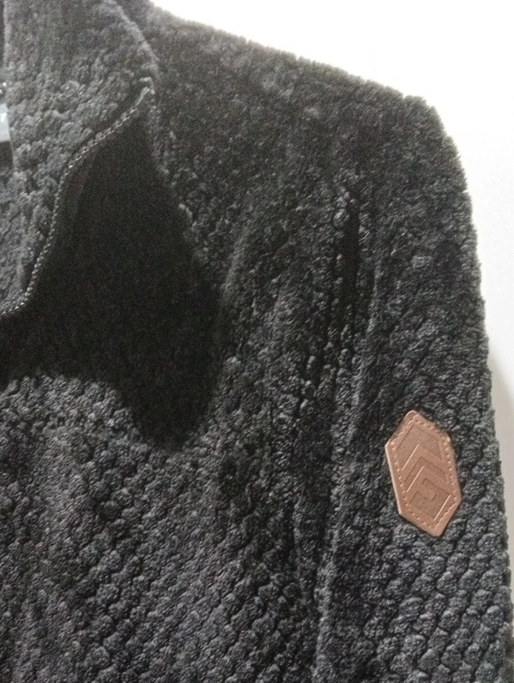 Free Country Black Plush Teddy Zip Jacket